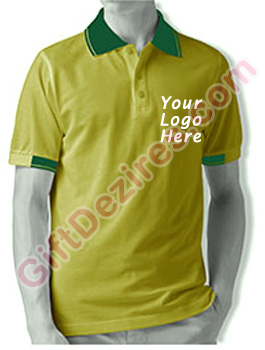 Designer Lime Green and Regular Green Color Mens Logo T Shirts